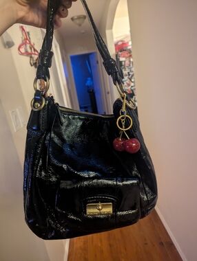 Coach KRISTIN Slouchy Patent Leather Hobo Bag